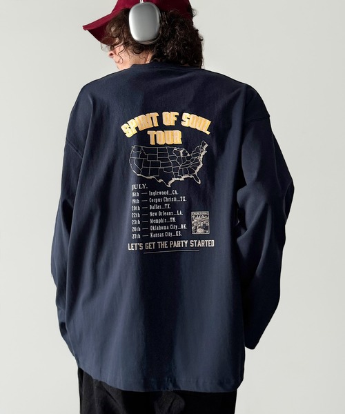 Java(ジャバ)の「《JaVaジャバコラボ》「前後抜かりなし。」綿100%レコード盤レトロツアーロゴTシャツ(長袖)(Tシャツ/カットソー・メンズ・ホワイト/レッド/チャコールグレー/ネイビー・SMALL/MEDIUM/LARGE)」の22枚目の写真