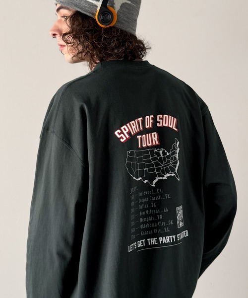 Java(ジャバ)の「《JaVaジャバコラボ》「前後抜かりなし。」綿100%レコード盤レトロツアーロゴTシャツ(長袖)(Tシャツ/カットソー・メンズ・ホワイト/レッド/チャコールグレー/ネイビー・SMALL/MEDIUM/LARGE)」の12枚目の写真