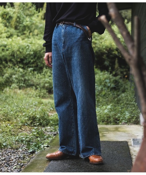 PORT BY ARK（ポートバイアーク）の「PORT BY ARK / ポートバイアーク：Seamless Denim Pants-Vintage wash：PO18-PT01[COR]（デニムパンツ・メンズ・インディゴブルー・2/1）」の2枚目の写真