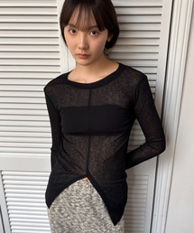 FUULLY STUDIO | シアースリットロングスリーブトップス(Tシャツ/カットソー)