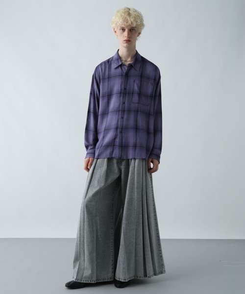 HARE（ハレ）の「YOSEハカマデニムパンツ(HARE)（デニムパンツ・メンズ・グレー/ブラック・SMALL/MEDIUM）」の5枚目の写真