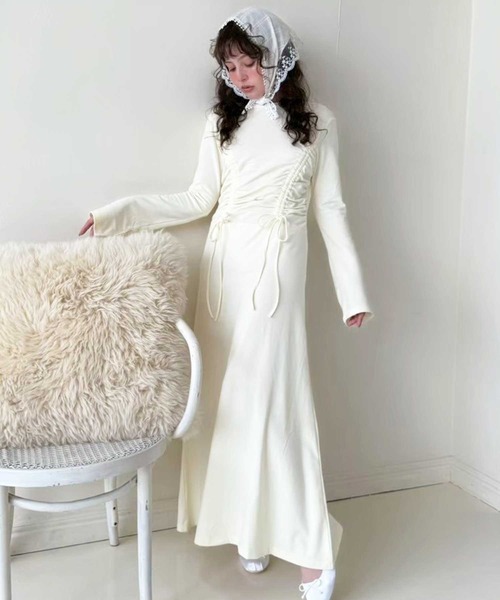 Lepus Fae(レプスフェイ)の「ジャージーワンピース(ワンピース・レディース・ラベンダー/アイボリー/ブラック/グレー・0/1)」の7枚目の写真