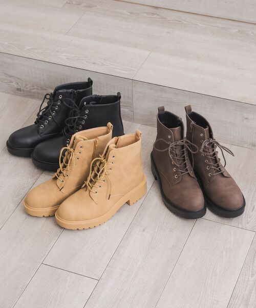 ems excite(エムズエキサイト)の「レースアップブーツ(ブーツ・レディース・ブラック/ブラウン/ベージュ・MEDIUM/LARGE)」の4枚目の写真
