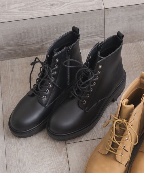 ems excite(エムズエキサイト)の「レースアップブーツ(ブーツ・レディース・ブラック/ブラウン/ベージュ・MEDIUM/LARGE)」の5枚目の写真