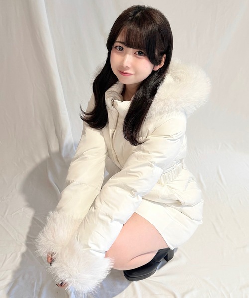 セール】ロングウエストマークダウンコート（ダウンジャケット/コート