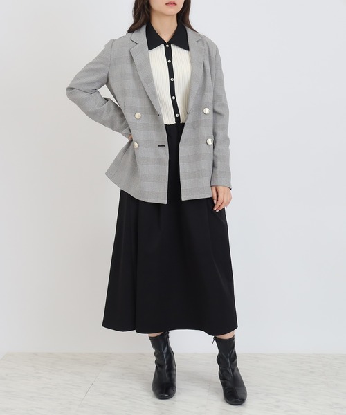 TRUDEA（トルディア）の「ドッキング配色エアリーワンピース（ワンピース・レディース・ライトグレー/アイボリー/ブラック・MEDIUM）」の13枚目の写真