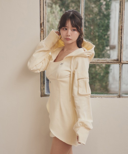 M DOLLY original* sweat hoodie stella mini dress/スウェット