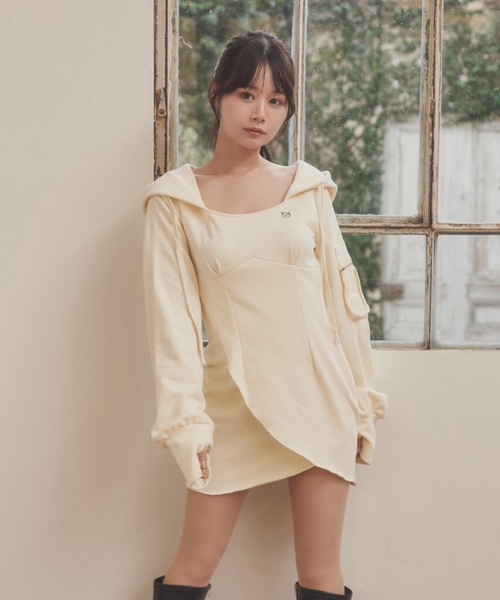 M DOLLY original* sweat hoodie stella mini dress/スウェット