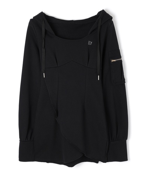 M DOLLY(エムドリー)の「*M DOLLY original* sweat hoodie stella mini dress/スウェットフーディステラミニドレス(ワンピース・レディース・アイボリー/ブラック・FREE)」の14枚目の写真