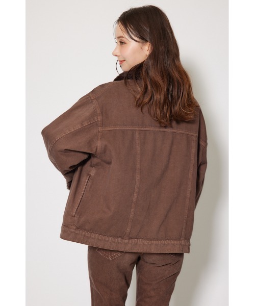 rienda（リエンダ）の「many wayステンカラーデニムブルゾン 秋服 冬服（ブルゾン・レディース・ブラウン/ブルー・FREE）」の5枚目の写真