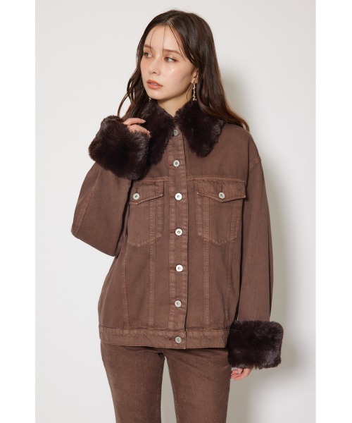 rienda（リエンダ）の「many wayステンカラーデニムブルゾン 秋服 冬服（ブルゾン・レディース・ブラウン/ブルー・FREE）」の7枚目の写真