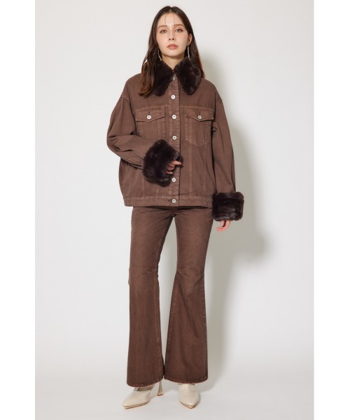 rienda（リエンダ）の「many wayステンカラーデニムブルゾン 秋服 冬服（ブルゾン・レディース・ブラウン/ブルー・FREE）」の8枚目の写真