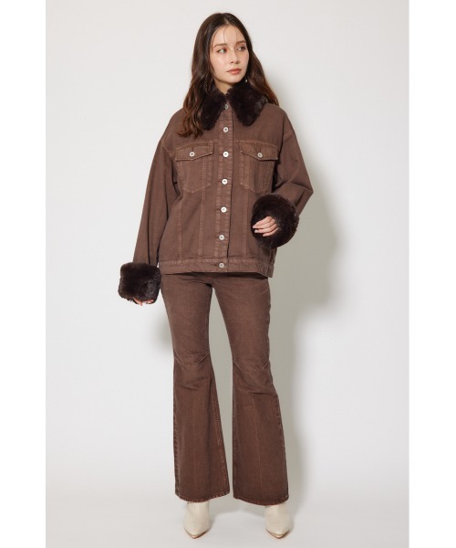 rienda（リエンダ）の「many wayステンカラーデニムブルゾン 秋服 冬服（ブルゾン・レディース・ブラウン/ブルー・FREE）」の9枚目の写真