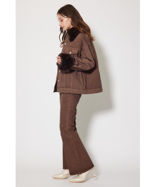 rienda（リエンダ）の「many wayステンカラーデニムブルゾン 秋服 冬服（ブルゾン・レディース・ブラウン/ブルー・FREE）」の10枚目の写真