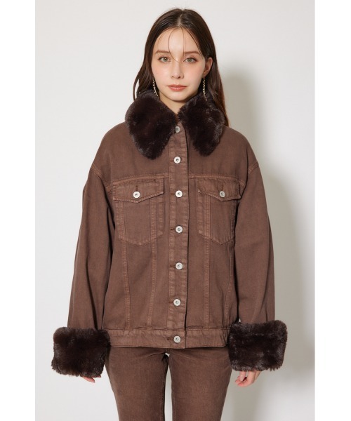 rienda（リエンダ）の「many wayステンカラーデニムブルゾン 秋服 冬服（ブルゾン・レディース・ブラウン/ブルー・FREE）」の11枚目の写真