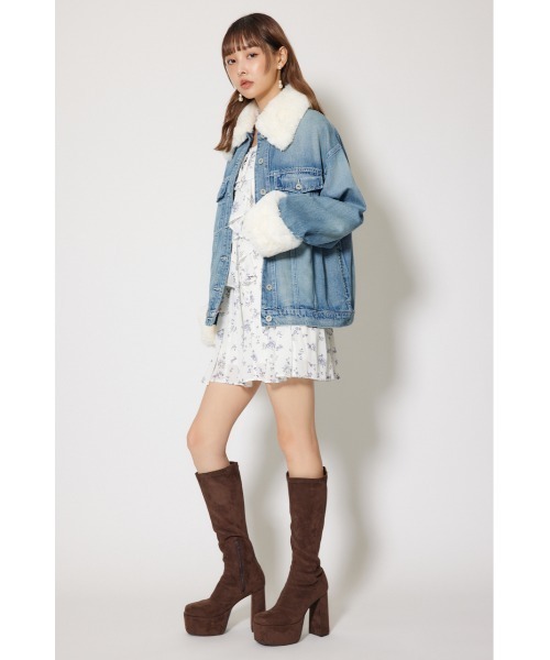 rienda（リエンダ）の「many wayステンカラーデニムブルゾン 秋服 冬服（ブルゾン・レディース・ブラウン/ブルー・FREE）」の13枚目の写真