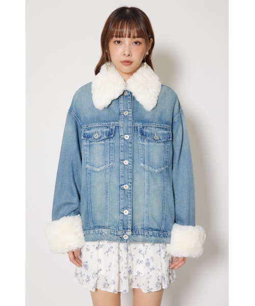 rienda（リエンダ）の「many wayステンカラーデニムブルゾン 秋服 冬服（ブルゾン・レディース・ブラウン/ブルー・FREE）」の17枚目の写真