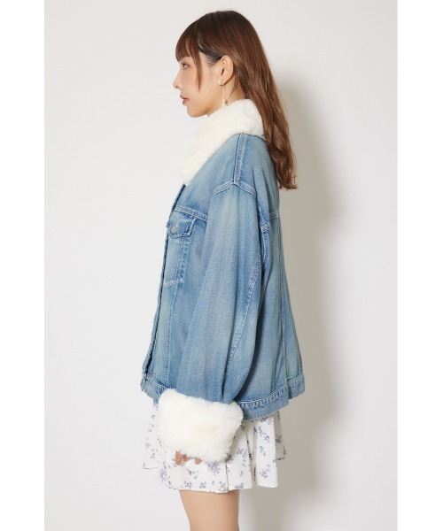 rienda（リエンダ）の「many wayステンカラーデニムブルゾン 秋服 冬服（ブルゾン・レディース・ブラウン/ブルー・FREE）」の18枚目の写真