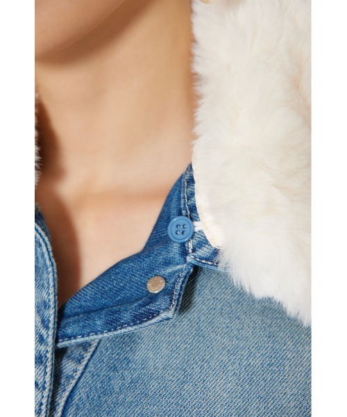 rienda（リエンダ）の「many wayステンカラーデニムブルゾン 秋服 冬服（ブルゾン・レディース・ブラウン/ブルー・FREE）」の21枚目の写真