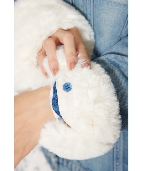 rienda（リエンダ）の「many wayステンカラーデニムブルゾン 秋服 冬服（ブルゾン・レディース・ブラウン/ブルー・FREE）」の22枚目の写真