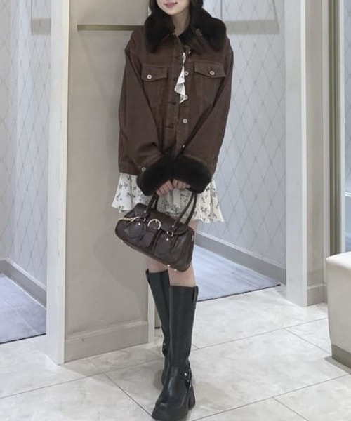 セール】many wayステンカラーデニムブルゾン 秋服 冬服（ブルゾン