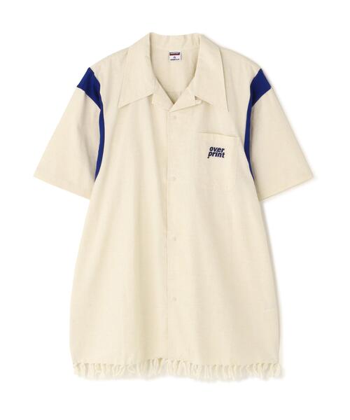 over print（オーバープリント）の「overprint/オーバープリント/COTTON LINEN BOWRING SHIRTS（シャツ/ブラウス・レディース・ネイビー/アイボリー/ブラック・L/XL/M/S）」の2枚目の写真