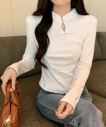 LAFFMO（ラフモ）の「チャイナデザイン長袖カットソー（Tシャツ/カットソー・レディース）」