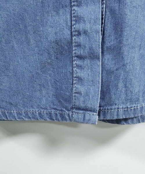 ReRe（リリ）の「コットン混デニムシャツ（シャツ/ブラウス・レディース・ライトブルー/ダークブルー・MEDIUM/LARGE/X-LARGE）」の7枚目の写真