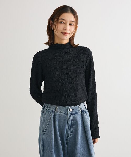 Petit fleur（プチフルール）の「・Petit Fleur ジャガードハイネックロンTEE（Tシャツ/カットソー・レディース・ライトグレー/ブラック/ブラウン/オフホワイト・FREE）」の11枚目の写真