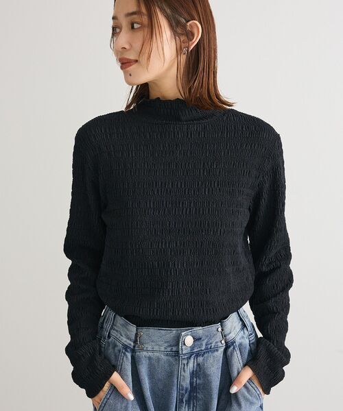 Petit fleur（プチフルール）の「・Petit Fleur ジャガードハイネックロンTEE（Tシャツ/カットソー・レディース・ライトグレー/ブラック/ブラウン/オフホワイト・FREE）」の13枚目の写真