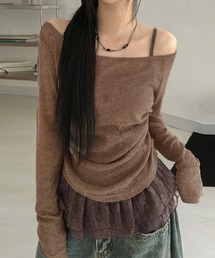 CERCA（チェルカ）の「Nia(ニア)/ワンショルダー　ギャザーデザイン　レイヤードトップス（Tシャツ/カットソー）」