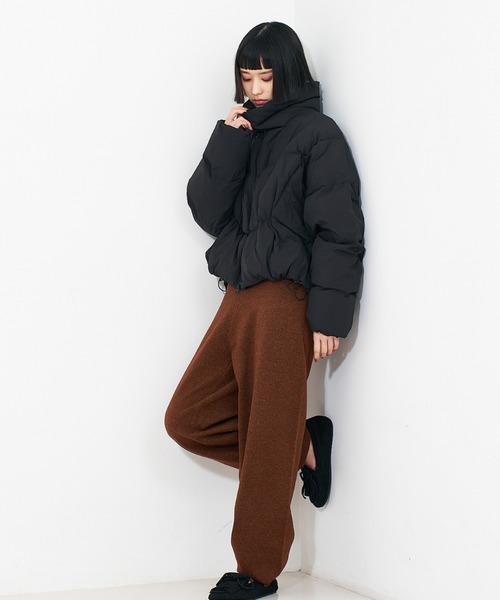 NOMINE（ノミネ）の「ショート 中綿ブルゾン / パファーダウンジャケット（ダウンジャケット/コート・レディース・ブラウン/イエロー/ブラック・フリー）」の22枚目の写真