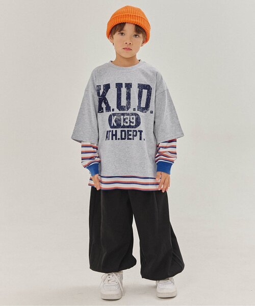 BREEZE（ブリーズ）の「【WEB限定/ジュニア対応】 2PセットレイヤードロンT（Tシャツ/カットソー・キッズ・グレー/オフホワイト・90/100/110/120/130/140/150）」の5枚目の写真