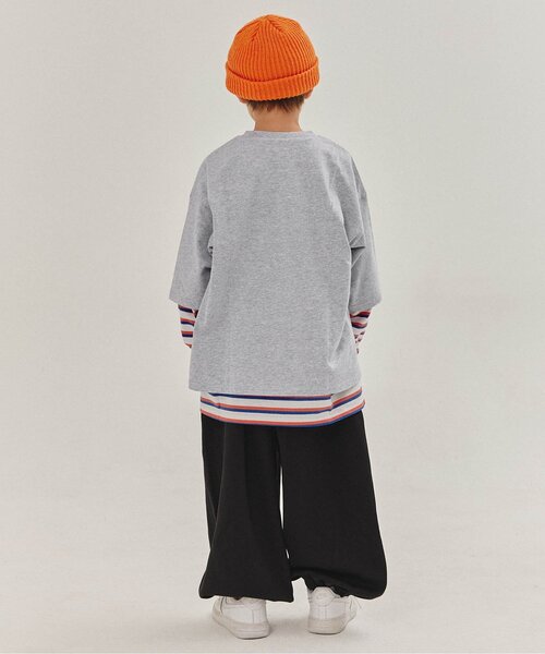 BREEZE（ブリーズ）の「【WEB限定/ジュニア対応】 2PセットレイヤードロンT（Tシャツ/カットソー・キッズ・グレー/オフホワイト・90/100/110/120/130/140/150）」の7枚目の写真