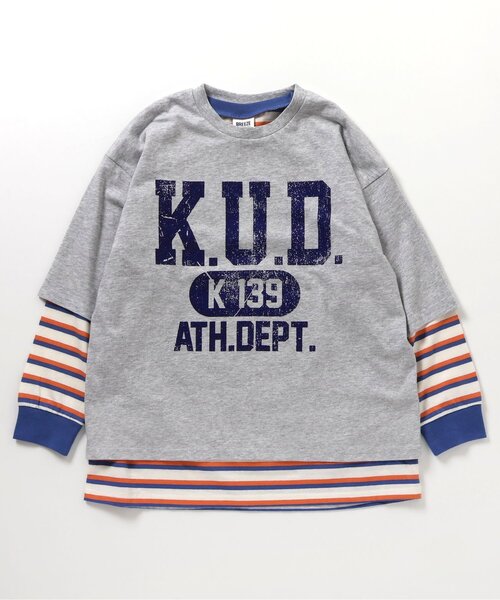 BREEZE（ブリーズ）の「【WEB限定/ジュニア対応】 2PセットレイヤードロンT（Tシャツ/カットソー・キッズ・グレー/オフホワイト・90/100/110/120/130/140/150）」の8枚目の写真