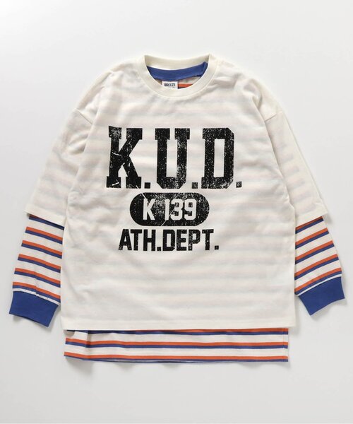 BREEZE（ブリーズ）の「【WEB限定/ジュニア対応】 2PセットレイヤードロンT（Tシャツ/カットソー・キッズ・グレー/オフホワイト・90/100/110/120/130/140/150）」の9枚目の写真