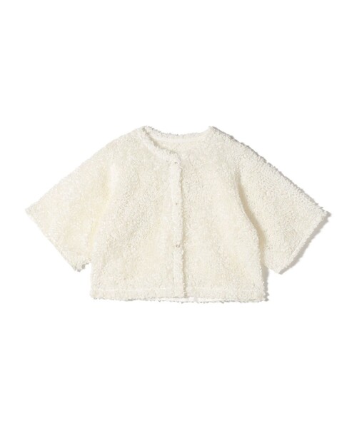 little black:〈手洗い可能〉パール 釦 フリル チュール 半袖 ブラウス