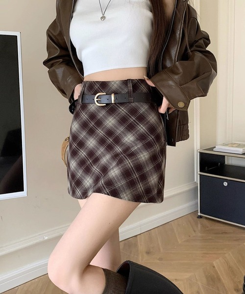 MAISON DE THERESE(メゾン ド テレーズ)の「チェック アンサンブルスカート(スカート・レディース・レッド/ブラウン・S/M/L)」の8枚目の写真