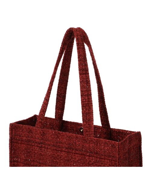 Francfranc（フランフラン）の「ロゴトート ツイード M レッド A4 大容量 推し活 うちわ 通勤 通学 トートバッグ 鞄（トートバッグ・レディース・レッド・FREE）」の3枚目の写真