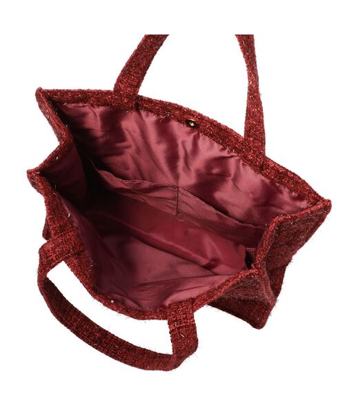 Francfranc（フランフラン）の「ロゴトート ツイード M レッド A4 大容量 推し活 うちわ 通勤 通学 トートバッグ 鞄（トートバッグ・レディース・レッド・FREE）」の6枚目の写真