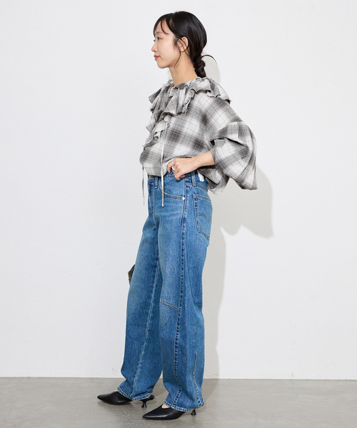 セール】crinkle crinkle crinkle SLOBE別注 ネルチェックラッフル