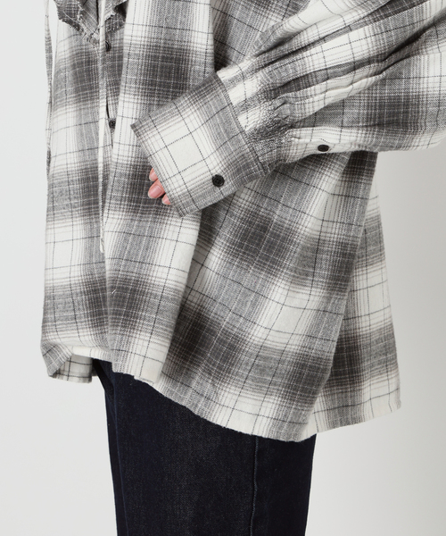 crinkle crinkle crinkle SLOBE別注 ネルチェックラッフルブラウス CC