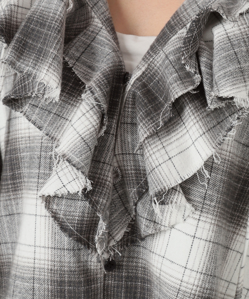 crinkle crinkle crinkle SLOBE別注 ネルチェックラッフルブラウス CC