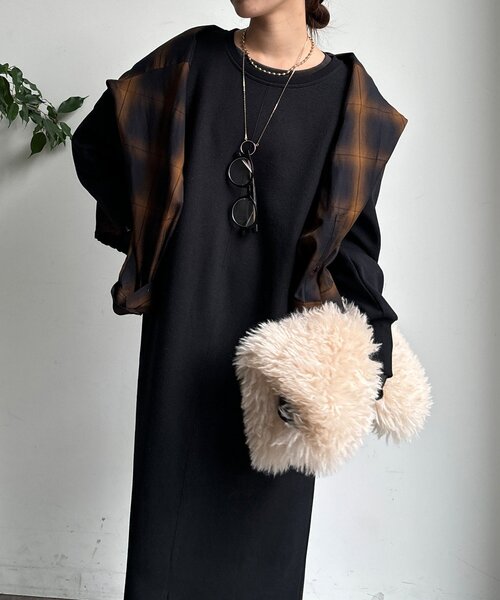 ブークレーダンボールロングスリーブワンピース（ワンピース