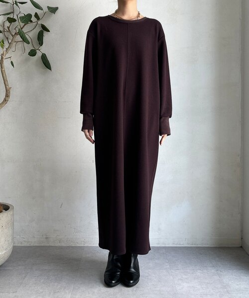 ブークレーダンボールロングスリーブワンピース(ワンピース)|DouDou ブークレーダンボールロングスリーブワンピース(ワンピース)|DouDou