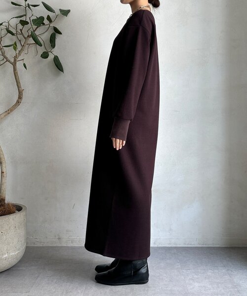 DouDou（ドゥドゥ）の「ブークレーダンボールロングスリーブワンピース（ワンピース・レディース・ブラック/ライトベージュ/ブラウン/モカ・FREE/TM）」の20枚目の写真