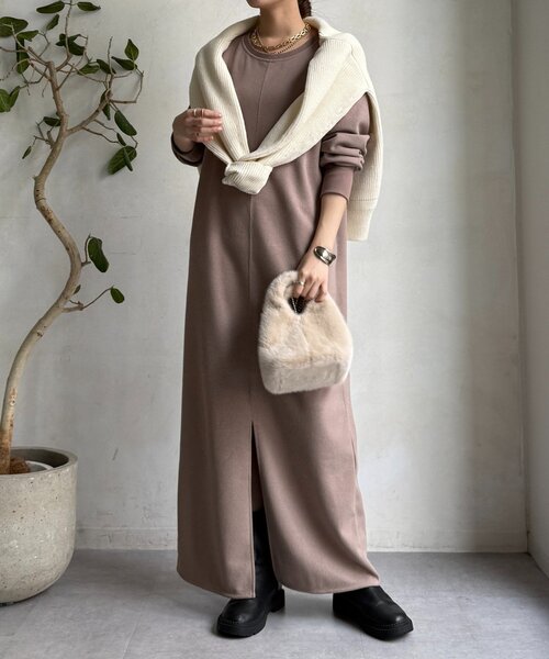 ブークレーダンボールロングスリーブワンピース（ワンピース）｜DouDou