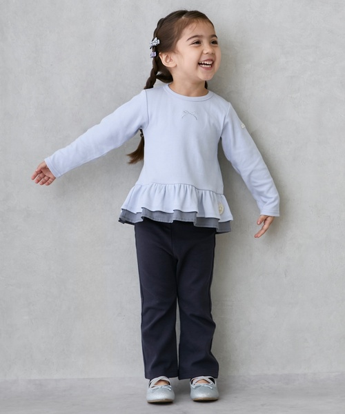 petit main(プティマイン)の「【防汚加工】フレアカットパンツ(その他パンツ・キッズ・ダークブラウン/チャコール/ラベンダー/ライトブルー/ホワイト系・100cm/110cm/130cm/80cm/90cm/120cm)」の3枚目の写真