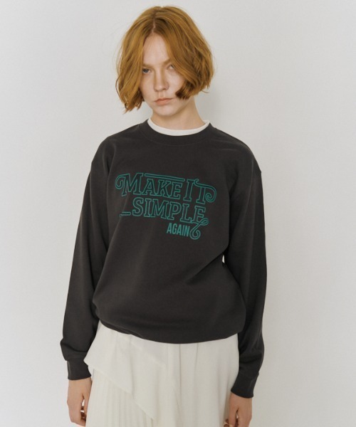Muel Chic(ミュエルシック)の「Makey sweat CS メイキースウェットカットソー(スウェット・レディース・グレー/スミクロ/レッド/ブラウン・FREE)」の2枚目の写真