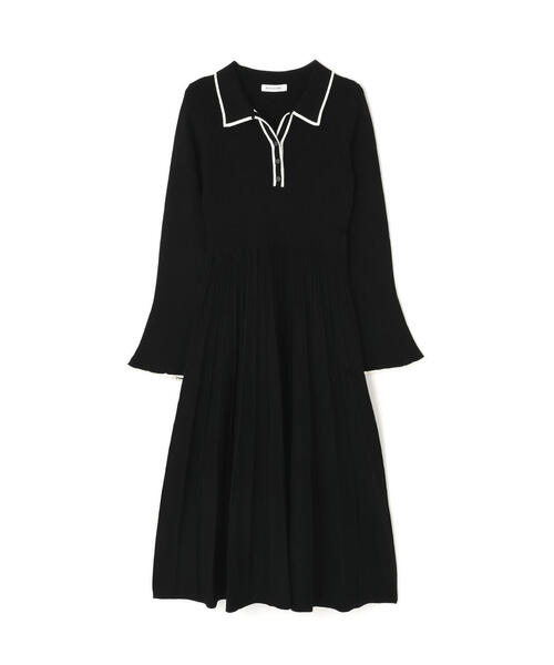 ◇スキッパーバイカラーニットワンピース（ワンピース）｜NATURAL